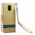 Wholesale Samsung Galaxy S5 SM-G900 Cloth Flip Leather Wallet TPU Case with Stand (Gold)